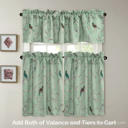 Vintage Birds Pattern Valance Curtain